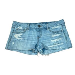 American Eagle Outfitters Distressed Blue Jean Shorts